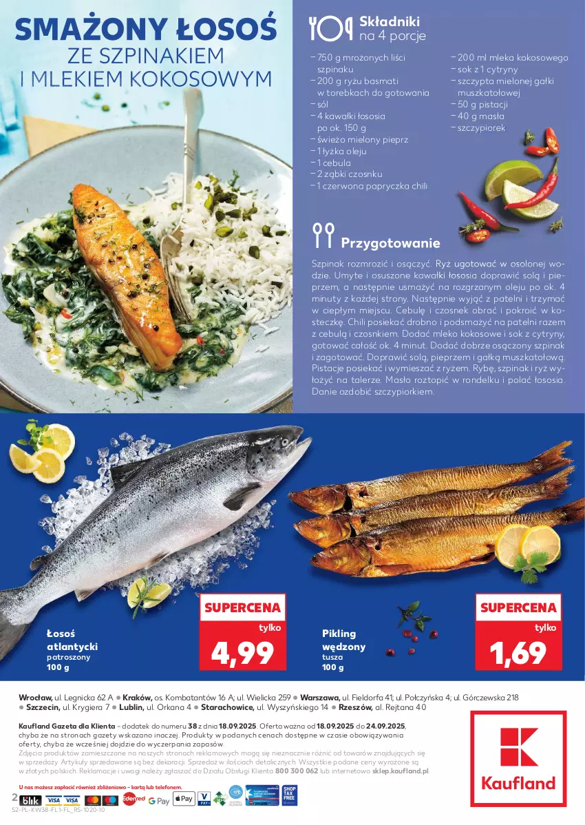 Gazetka promocyjna Kaufland - Kaufland - ważna 18.09 do 24.09.2025 - strona 2 - produkty: Cebula, Cytryny, Czosnek, Fa, Kawa, Kokos, Masło, Mleko, Mleko kokosowe, Mus, Nuty, Olej, Orka, Pieprz, Pistacje, Por, Rondel, Ryż, Sok, Sól, Sos, Szpinak, Talerz, Top, Torebka, Tusz, Wagi