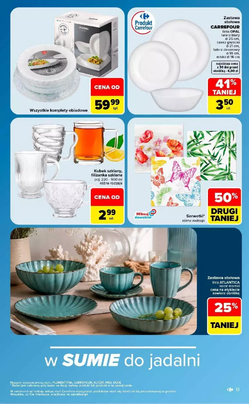 Gazetka promocyjna Carrefour - Gazetka Carrefour w SUMIE same okazje - ważna 10.08 do 22.08.2026 - strona 13 - produkty: Deser, Filiżanka, Kubek, LANA, Miska, Ser, Serwetki, Talerz, Talerz deserowy, Talerz głęboki