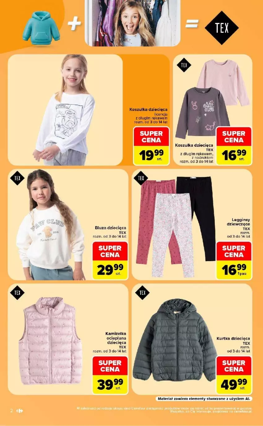 Gazetka promocyjna Carrefour - Gazetka Carrefour w SUMIE same okazje - ważna 10.08 do 22.08.2026 - strona 2 - produkty: Bluza, Dzieci, Gin, Kamizelka, Kosz, Koszulka, Kurtka, Kurtka dziecięca, LANA, Legginsy