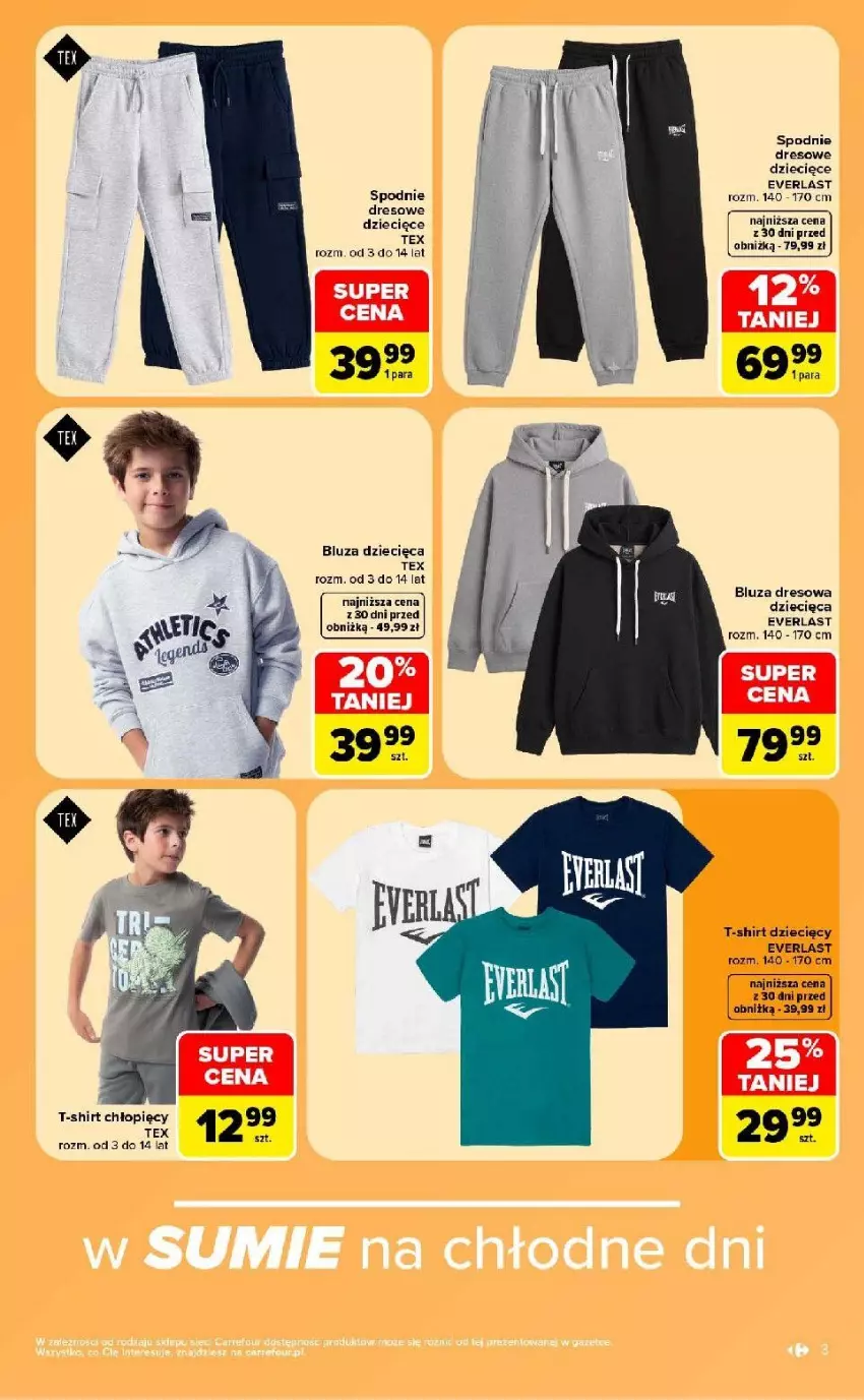 Gazetka promocyjna Carrefour - Gazetka Carrefour w SUMIE same okazje - ważna 10.08 do 22.08.2026 - strona 3 - produkty: Bluza, Bluza dresowa, Dres, Dzieci, Spodnie, Spodnie dresowe, T-shirt