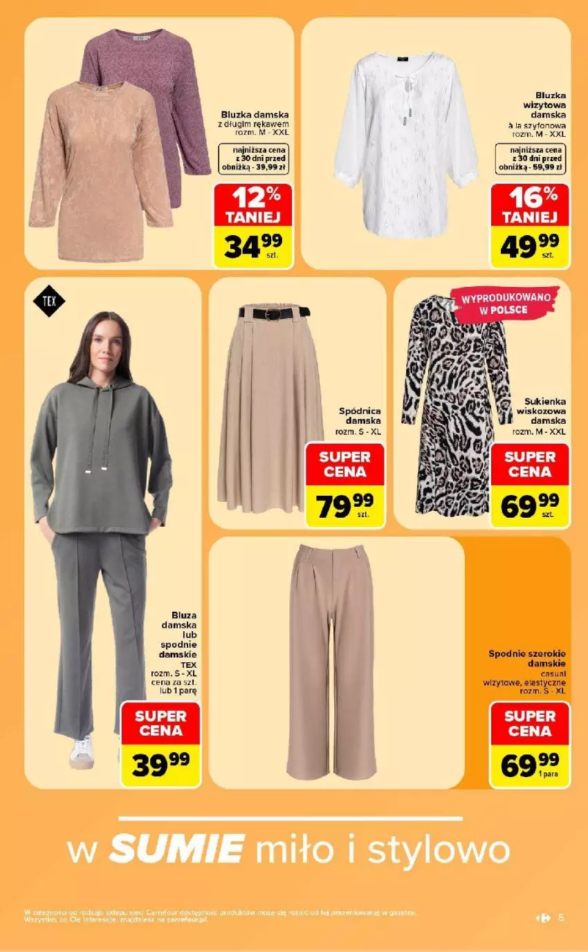 Gazetka promocyjna Carrefour - Gazetka Carrefour w SUMIE same okazje - ważna 10.08 do 22.08.2026 - strona 5 - produkty: Bluza, Spódnica, Spodnie, Sukienka