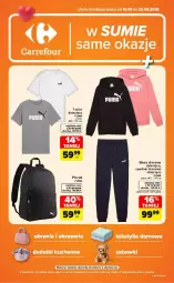 Gazetka promocyjna Carrefour - Gazetka Carrefour w SUMIE same okazje - Gazetka - ważna od 22.08 do 22.08.2026 - strona 1 - produkty: Puma, T-shirt, Plecak, Dres, Dzieci, Spodnie, Bluza, Spodnie dresowe, Bluza dresowa