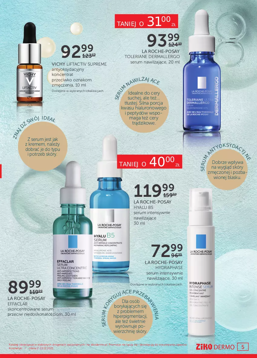 Gazetka promocyjna Ziko - 2-15.12 - ważna 02.12 do 15.12.2021 - strona 5 - produkty: Fa, La Roche-Posay, Por, Rum, Ser, Serum, Vichy