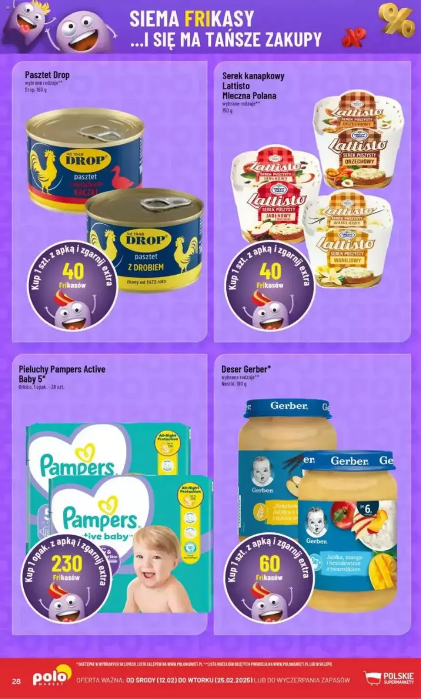 Gazetka promocyjna PoloMarket - ważna 12.02 do 25.02.2025 - strona 21 - produkty: BIC, Deser, Gerber, LANA, Pampers, Pasztet, Pieluchy, Ser, Serek, Serek kanapkowy