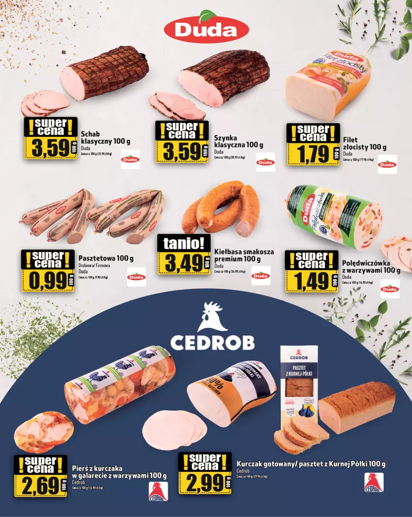 Gazetka promocyjna Topaz - Gazetka - ważna 21.11 do 27.11.2024 - strona 17 - produkty: Duda, Gala, Kiełbasa, Kosz, Kurczak, Kurczak gotowany, Pasztet, Szynka, Warzywa