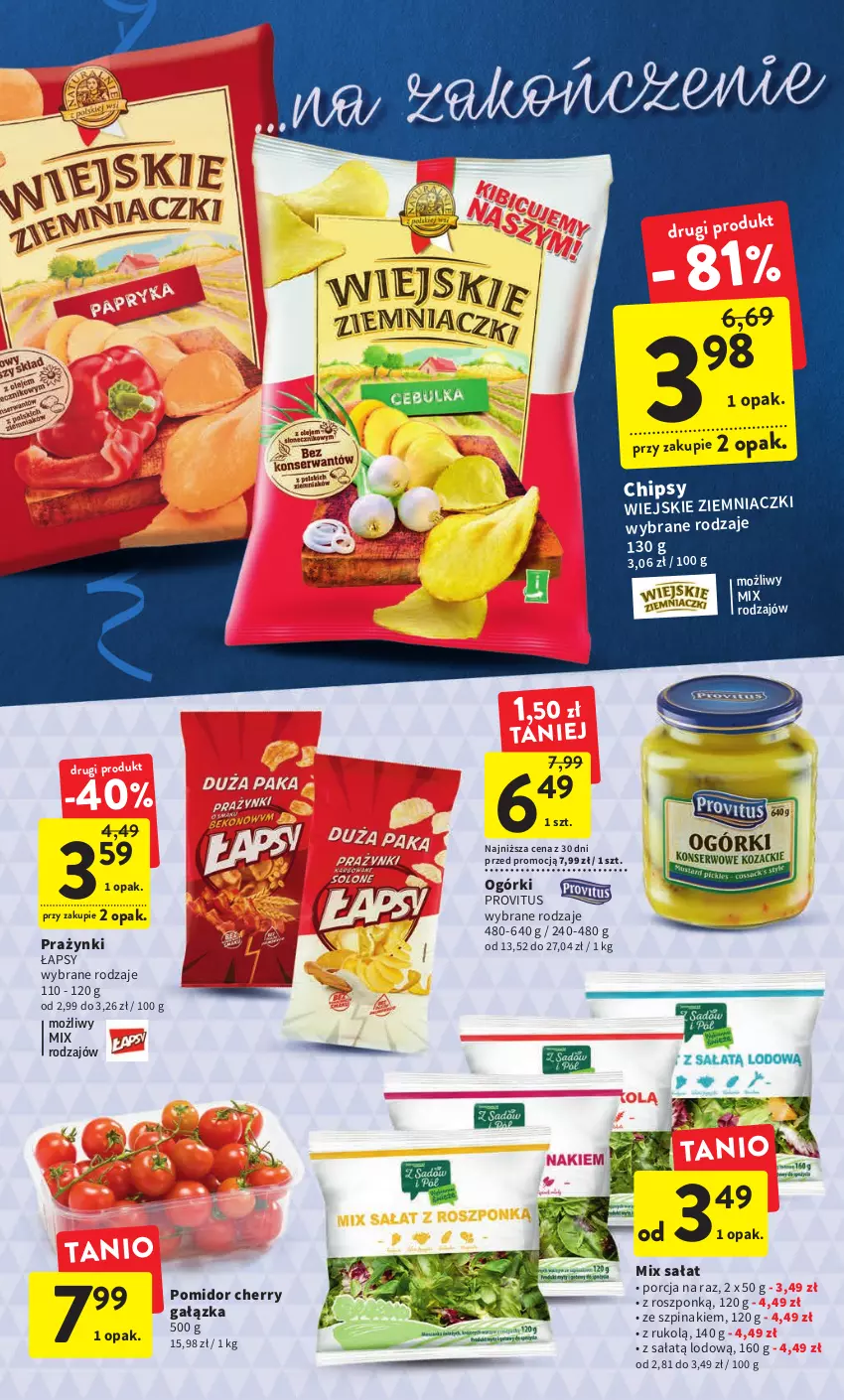 Gazetka promocyjna Intermarche - Gazetka Intermarche - ważna 16.02 do 22.02.2023 - strona 12 - produkty: Chipsy, Por, Sałat, Szpinak