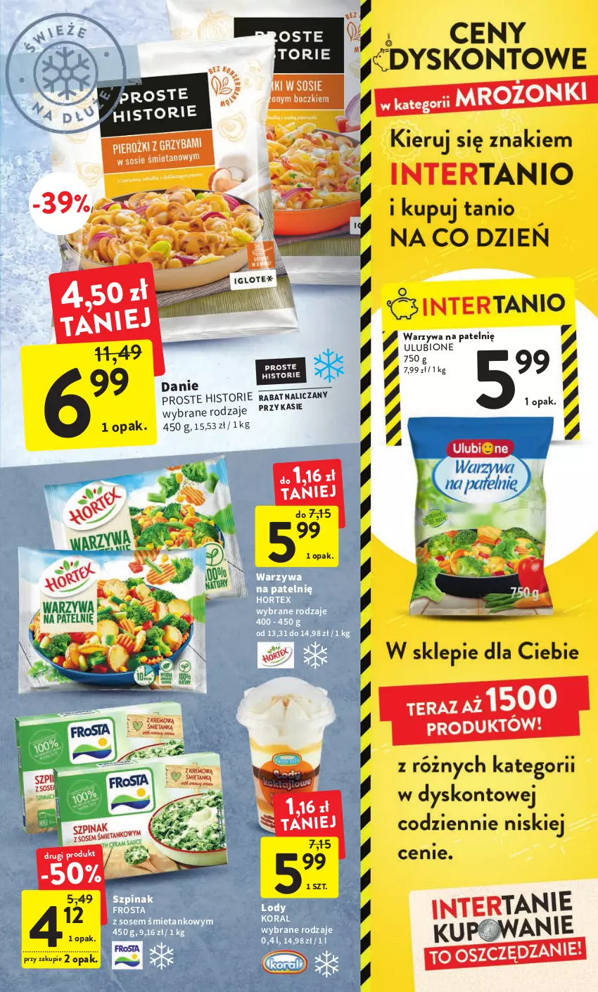 Gazetka promocyjna Intermarche - Gazetka Intermarche - ważna 16.02 do 22.02.2023 - strona 27 - produkty: Frosta, Hortex, Lody, Sos, Szpinak, Warzywa