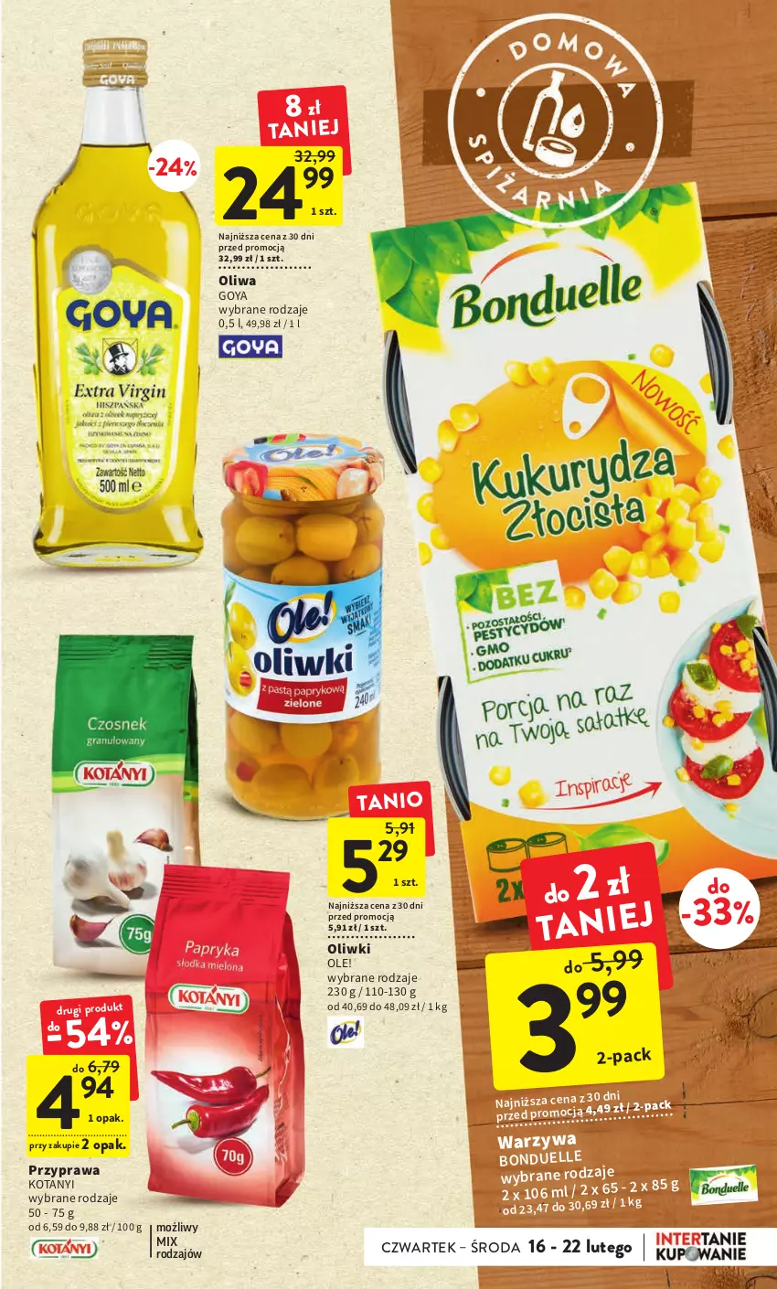 Gazetka promocyjna Intermarche - Gazetka Intermarche - ważna 16.02 do 22.02.2023 - strona 29 - produkty: Bonduelle, Ole!, Oliwa, Oliwki, Warzywa