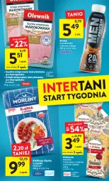 Gazetka promocyjna Intermarche - Gazetka Intermarche - Gazetka - ważna od 22.02 do 22.02.2023 - strona 38 - produkty: Makaron, Szynka wieprzowa, Szynka, Schab wieprzowy, Bakoma, Morliny, Olma, Kiełbasa, Olewnik, Kiełbasa śląska