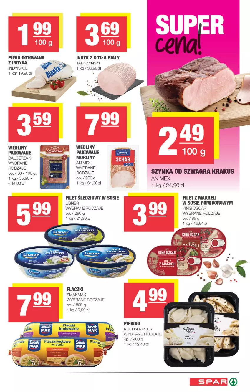 Gazetka promocyjna Spar - Eurospar - ważna 01.09 do 07.09.2021 - strona 9 - produkty: Filet sledziowy, Filet z makreli, Gra, Krakus, Kuchnia, Lisner, Morliny, Pierogi, Sos, Szynka, Tarczyński