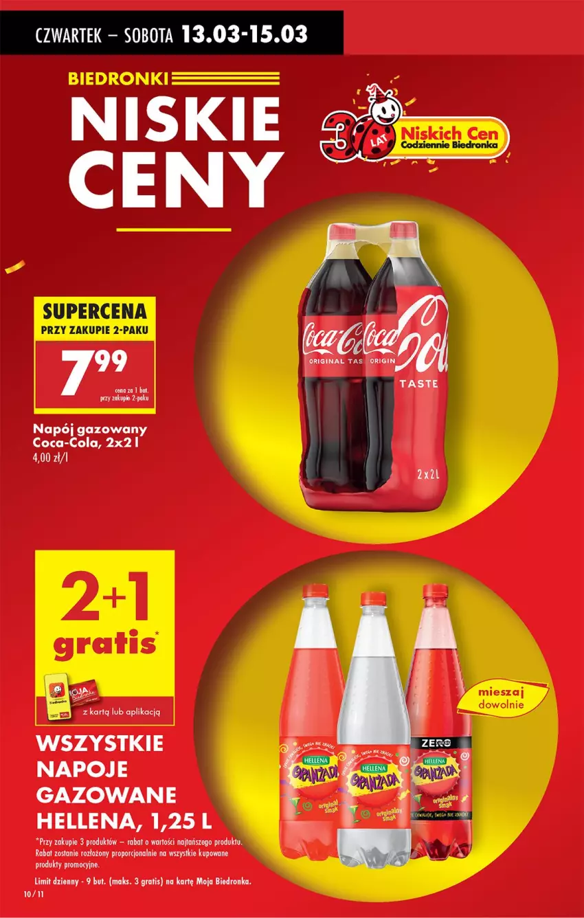 Gazetka promocyjna Biedronka - Od Czwartku - ważna 13.03 do 19.03.2025 - strona 10 - produkty: Coca-Cola, Fa, Gin, Gra, Hellena, Napój, Napój gazowany, Por