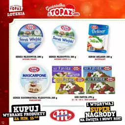 Gazetka promocyjna Topaz - Gazetka - Gazetka - ważna od 22.01 do 22.01.2023 - strona 12 - produkty: Ser, Favita, Mlekovita, Mascarpone, Serek, Mleko, Fa
