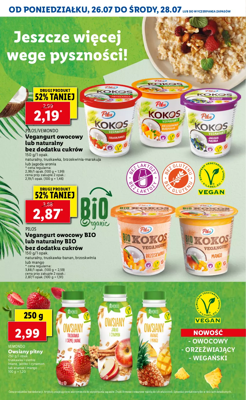 Gazetka promocyjna Lidl - KATALOG VEMONDO - ważna 26.07 do 30.07.2021 - strona 2 - produkty: Ananas, Aronia, Mango, Pilos, Vegangurt