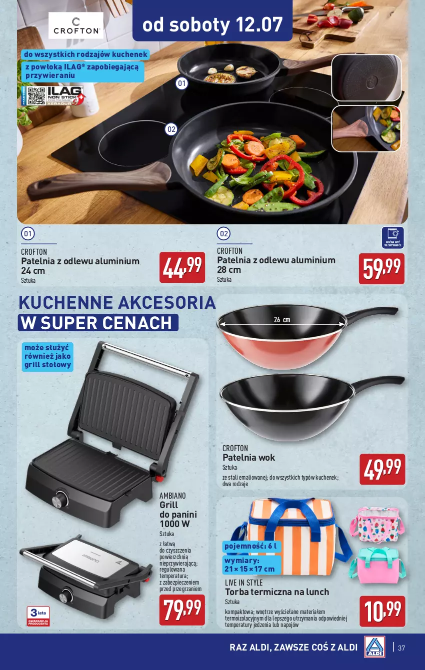 Gazetka promocyjna Aldi - Pełna oferta - ważna 07.07 do 12.07.2025 - strona 37 - produkty: Grill, Patelnia, Piec, Torba