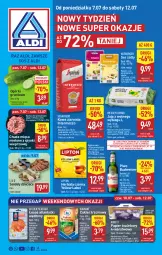 Gazetka promocyjna Aldi - Pełna oferta - Gazetka - ważna od 12.07 do 12.07.2025 - strona 1 - produkty: Piwa, Piwo, Ser, Gra, Hofburger, Papier, Cukier, Kawa ziarnista, Jaja, Sandał, Kawa, Diamant, Herbata czarna, Papier toaletowy, Golden Seafood, Lipton, Burger, Dzieci, Cukier trzcinowy, Grunt, Herbata, Jaja z wolnego wybiegu, Segafredo, Mięso