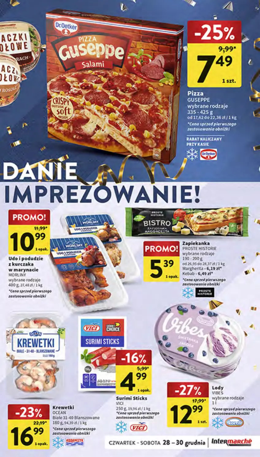 Gazetka promocyjna Intermarche - Gazetka Intermarche - ważna 28.12 do 30.12.2023 - strona 15 - produkty: BIC, Krewetki, Kurczak, Lody, Por, Zapiekanka