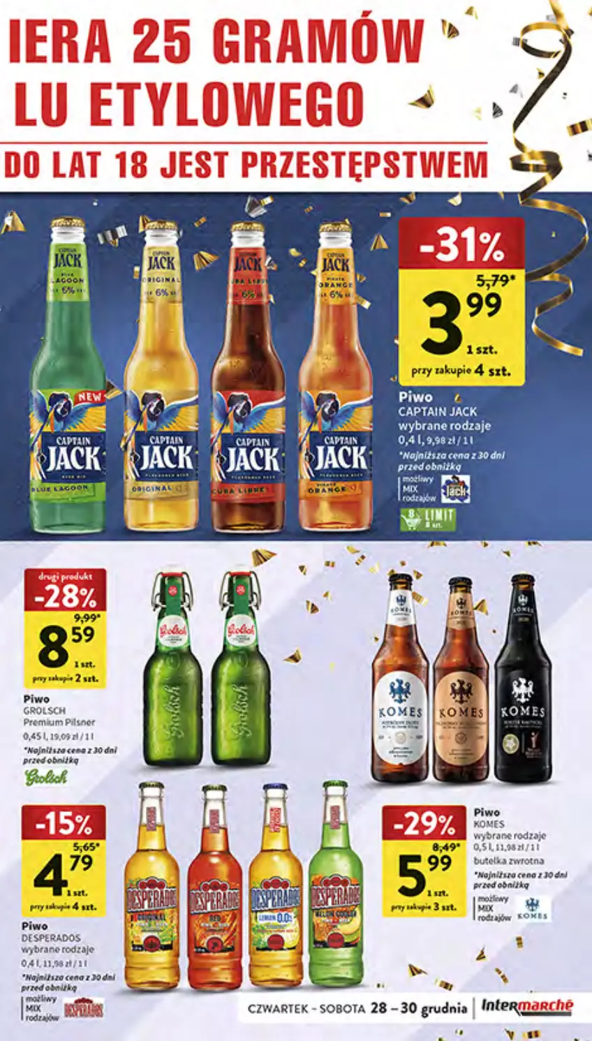 Gazetka promocyjna Intermarche - Gazetka Intermarche - ważna 28.12 do 30.12.2023 - strona 23 - produkty: Captain Jack, Desperados, Piwo, Por