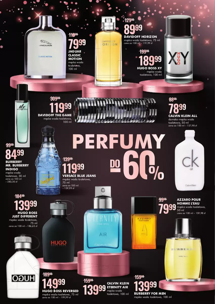 Gazetka promocyjna Super Pharm - Gazetka - ważna 18.11 do 27.11.2022 - strona 9 - produkty: Azzaro, Burberry, Calvin Klein, Davidoff, Hugo Boss, Jaguar, Perfum, Versace, Woda, Woda toaletowa