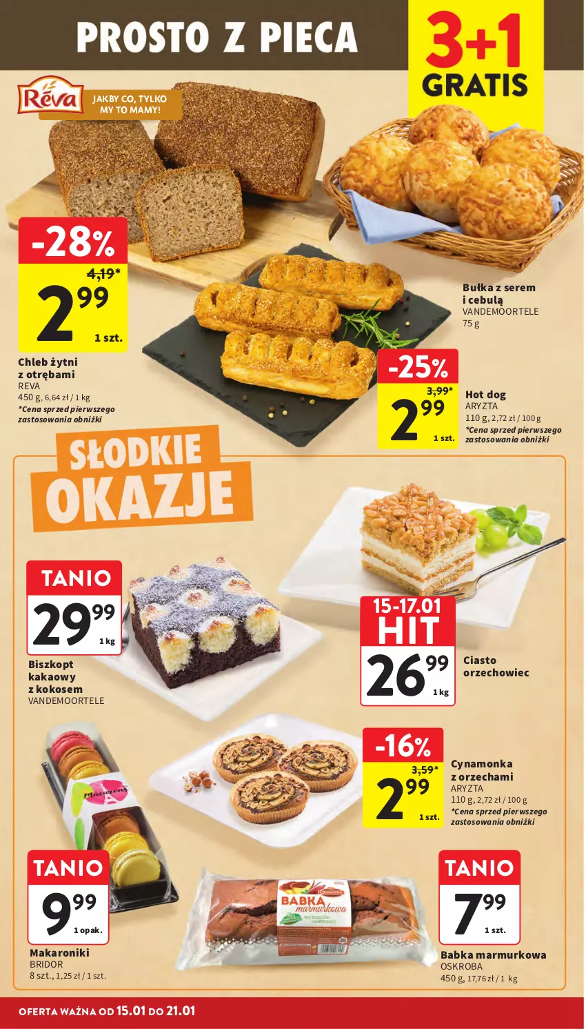Gazetka promocyjna Intermarche - Gazetka promocyjna - ważna 15.01 do 21.01.2026 - strona 32 - produkty: Babka, Bułka, Chleb, Hot dog, Kakao, Kokos, Makaron, Ser