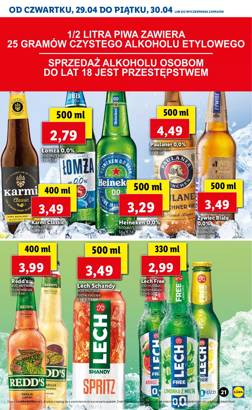Gazetka promocyjna Lidl - GAZETKA - ważna 29.04 do 30.04.2021 - strona 21 - produkty: Heineken, Karmi