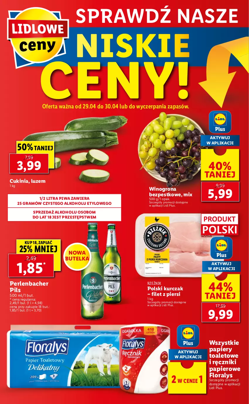 Gazetka promocyjna Lidl - GAZETKA - ważna 29.04 do 30.04.2021 - strona 56 - produkty: Flora, Gra, Kurczak, NBA, Papier, Piwa, Ręcznik, Ręczniki papierowe, Wino, Winogrona, Winogrona bezpestkowe