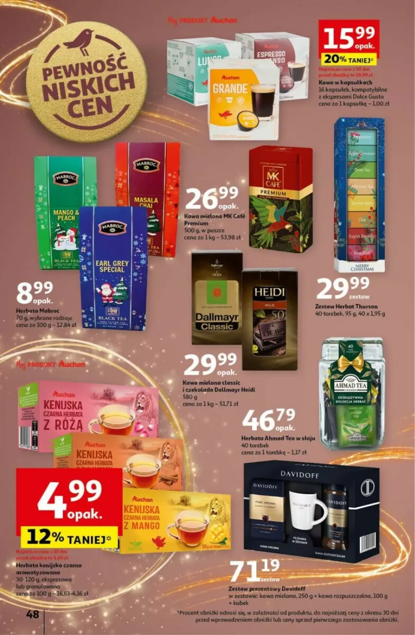 Gazetka promocyjna Auchan - ważna 12.12 do 18.12.2024 - strona 52 - produkty: Czekolada, Dallmayr, Davidoff, Dolce Gusto, Earl Grey, Gra, Herbata, Kawa, Kawa mielona, Kawa rozpuszczalna, Kubek, Mango, Zestaw prezentowy