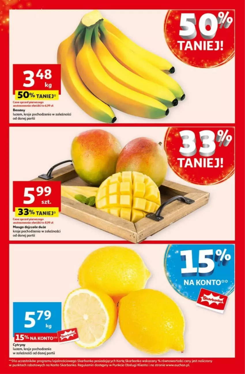 Gazetka promocyjna Auchan - ważna 12.12 do 18.12.2024 - strona 64 - produkty: Banany, Cytryny, Mango