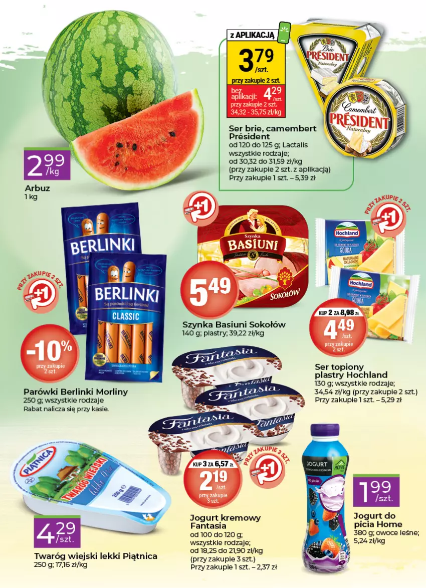 Gazetka promocyjna Stokrotka - Stokrotka Express - ważna 30.06 do 06.07.2022 - strona 2 - produkty: Berlinki, Brie, Camembert, Fa, Fanta, Hochland, Jogurt, Morliny, Owoce, Parówki, Piątnica, Ser, Ser topiony, Sok, Sokołów, Szynka, Top, Twaróg