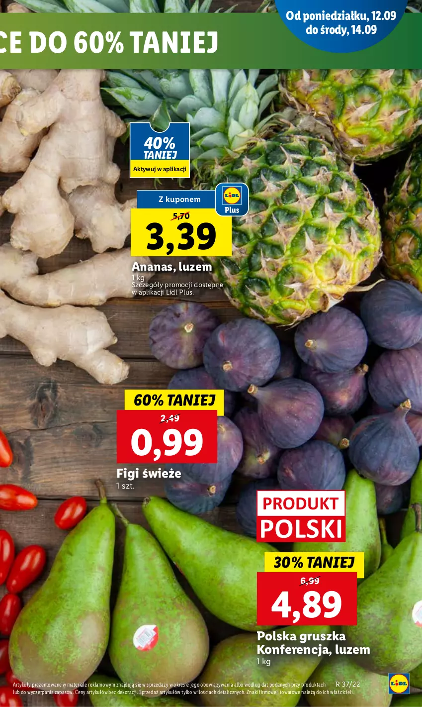 Gazetka promocyjna Lidl - GAZETKA - ważna 12.09 do 14.09.2022 - strona 15 - produkty: Ananas, Figi