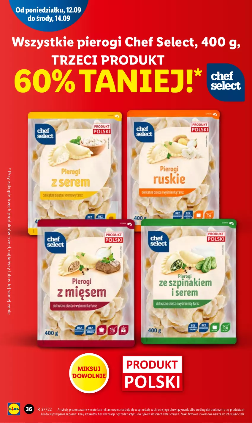 Gazetka promocyjna Lidl - GAZETKA - ważna 12.09 do 14.09.2022 - strona 38 - produkty: Pierogi