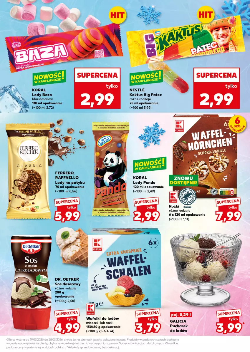 Gazetka promocyjna Kaufland - Mocny Start - ważna 23.03 do 25.03.2026 - strona 23 - produkty: Deser, Dr. Oetker, Fa, Ferrero, Kakao, Kaktus, Lody, Mars, Raffaello, Ser, Sos