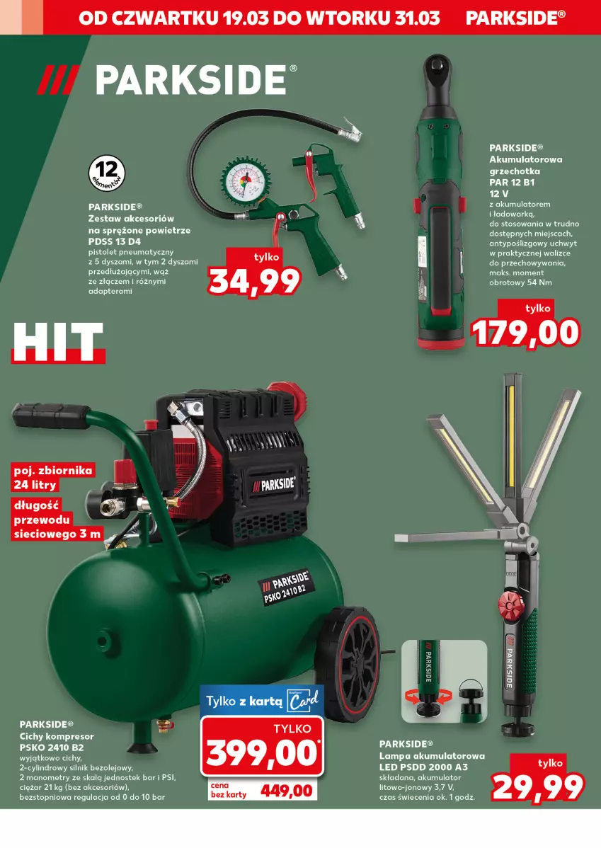 Gazetka promocyjna Kaufland - Mocny Start - ważna 23.03 do 25.03.2026 - strona 30 - produkty: Akumulator, Kompresor, Lampa, Olej, Parkside, Stek, Tera, Top