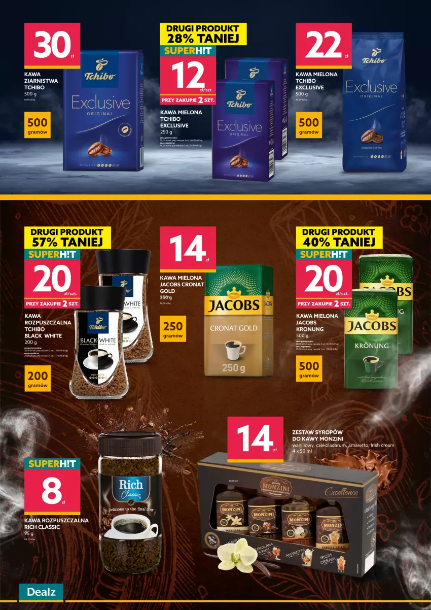 Gazetka promocyjna Dealz - NOWY KATALOG KAW I HERBATJESIENNA ROZGRZEWKA - ważna 26.09 do 08.10.2022 - strona 8 - produkty: Czekolada, Gin, Gra, Jacobs, Kawa, Kawa mielona, Kawa rozpuszczalna, Lack, Rum, Syrop, Tchibo