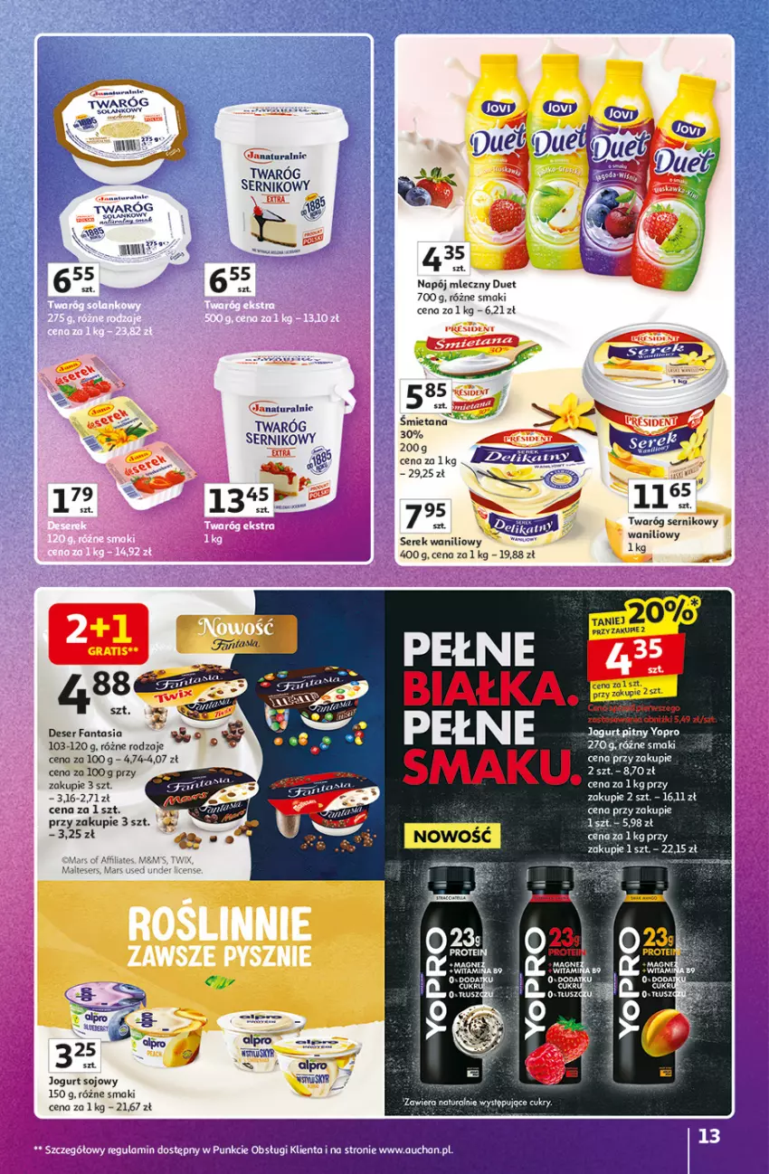 Gazetka promocyjna Auchan - Znane Marki duży wybór Hipermarket - ważna 04.12 do 14.12.2025 - strona 13 - produkty: Deser, Fa, Fanta, Gaga, Jogurt, Mars, Napój, Napój mleczny, Ser, Serek, Twaróg, Twix