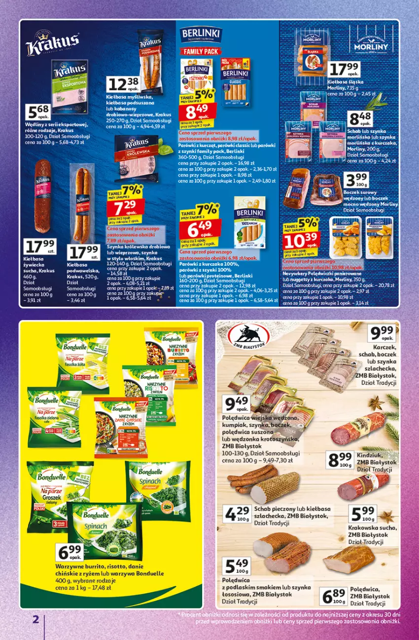 Gazetka promocyjna Auchan - Znane Marki duży wybór Hipermarket - ważna 04.12 do 14.12.2025 - strona 2 - produkty: Berlinki, Boczek, Kiełbasa, Piec, Podlaski, Polędwica, Schab pieczony, Sos, Szynka