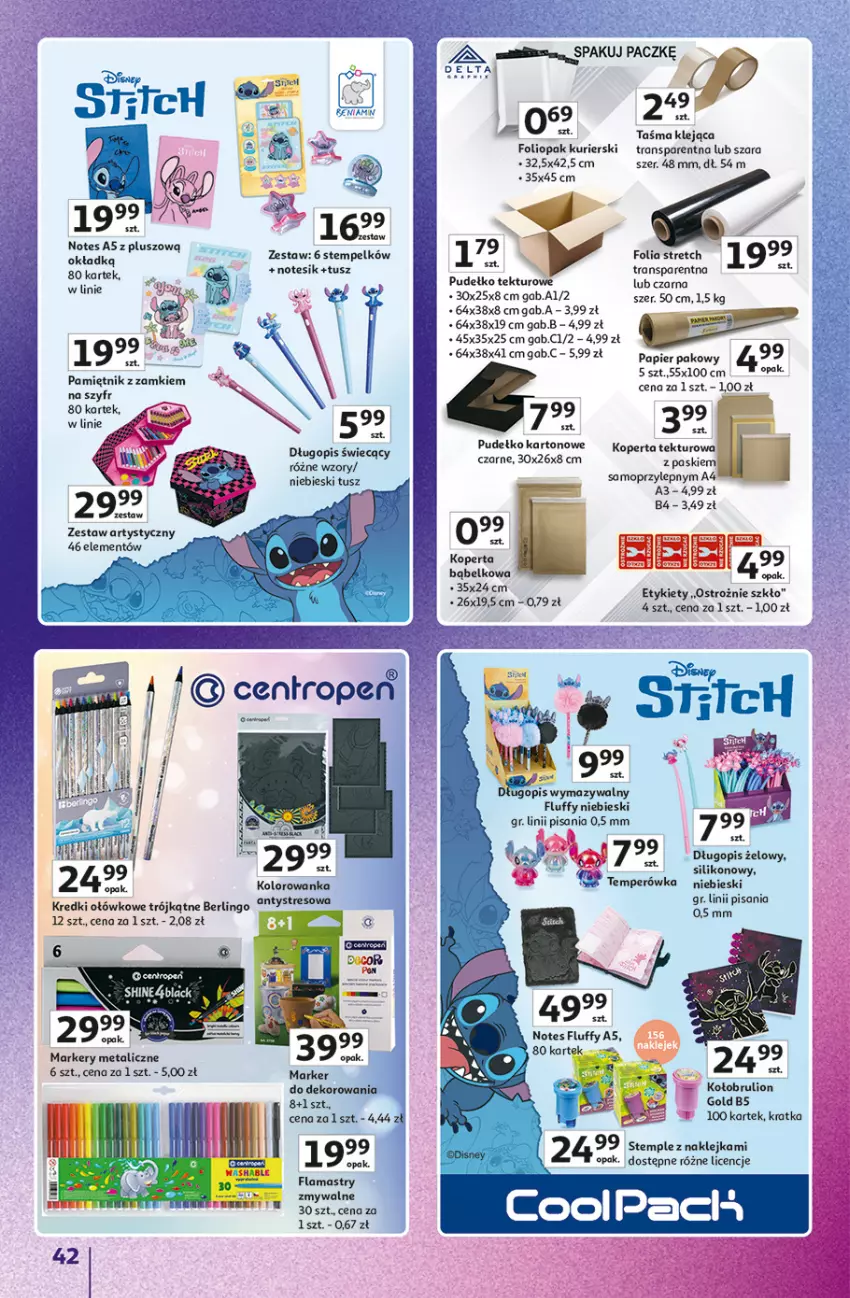 Gazetka promocyjna Auchan - Znane Marki duży wybór Hipermarket - ważna 04.12 do 14.12.2025 - strona 42 - produkty: Długopis, Klej, Kolorowanka, Lion, Marker, Pamiętnik, Papier, Pudełko, Ser, Tran, Tusz