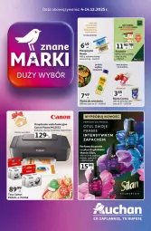 Gazetka promocyjna Auchan - Znane Marki duży wybór Hipermarket - Gazetka - ważna od 14.12 do 14.12.2025 - strona 1 - produkty: Sok, BIC, Rama, Perfum, Tusz, Skaner, Silan, Płyn do płukania, Margaryna, Urządzenie wielofunkcyjne, Drukarka, Canon