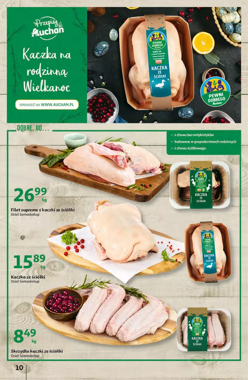 Gazetka promocyjna Auchan - przeNISKIE CENY Targi Wielkanocne Hipermarkety - ważna 31.03 do 06.04.2022 - strona 10 - produkty: Kaczka