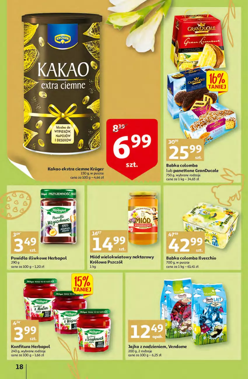 Gazetka promocyjna Auchan - przeNISKIE CENY Targi Wielkanocne Hipermarkety - ważna 31.03 do 06.04.2022 - strona 18 - produkty: Babka, Deser, Gra, Herbapol, Kakao, Konfitura, Miód, Nektar, Ser