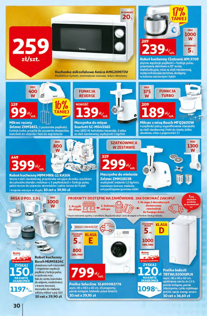 Gazetka promocyjna Auchan - przeNISKIE CENY Targi Wielkanocne Hipermarkety - ważna 31.03 do 06.04.2022 - strona 30 - produkty: Bosch, Kosz, Maszynka, Maszynka do mielenia, Mikser, Piwa, Robot, Rozdrabniacz, Ser, Szatkownica, Szynka, Top