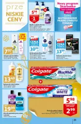 Gazetka promocyjna Auchan - przeNISKIE CENY Targi Wielkanocne Hipermarkety - Gazetka - ważna od 06.04 do 06.04.2022 - strona 23 - produkty: Nivea Men, Mydło w płynie, Por, Gra, Oral B, Płyn do płukania jamy ustnej, Listerine, Eveline, Balsam do ciała, Pasta do zębów, Adidas, Tera, LANA, Płyn do płukania, Syoss, Mydło, Colgate, Antyperspirant, Nivea, Farba do włosów, LG, Fa