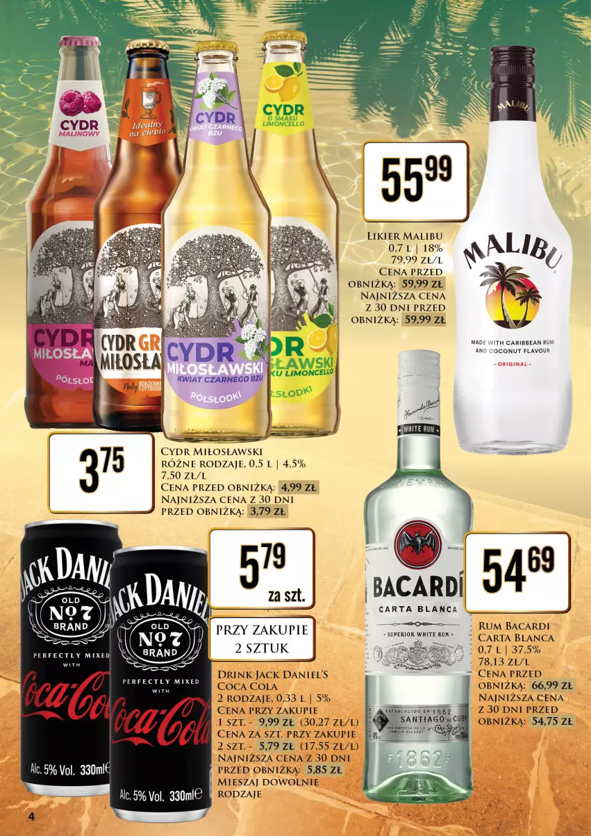 Gazetka promocyjna Dino - Oferta alkoholowa - ważna 28.08 do 29.08.2026 - strona 4 - produkty: Bacardi, Jaja, Likier, Malibu, Rum