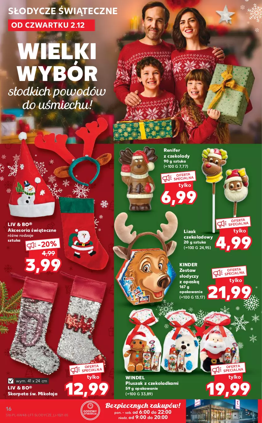 Gazetka promocyjna Kaufland - OFERTA TYGODNIA - ważna 02.12 do 08.12.2021 - strona 16 - produkty: Karp, Kinder, Lody, Piec, Pluszak, Renifer