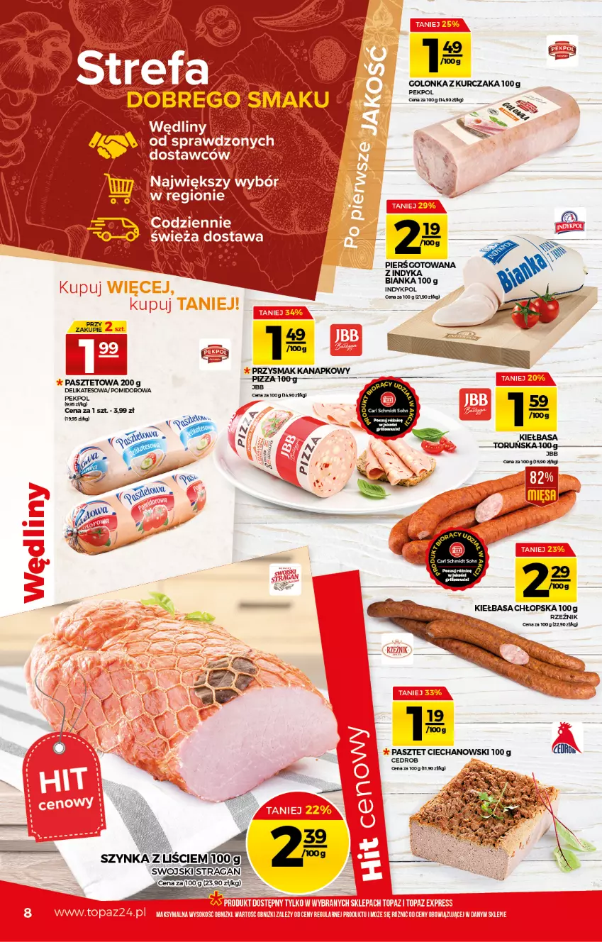 Gazetka promocyjna Topaz - Gazetka - ważna 27.05 do 02.06.2021 - strona 8 - produkty: Kiełbasa, Kurczak, Pekpol