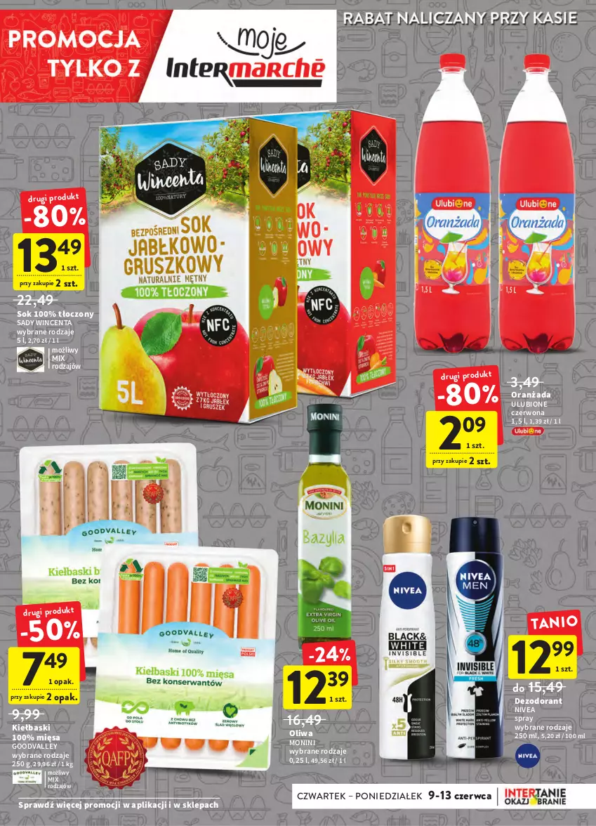 Gazetka promocyjna Intermarche - Okazjobranie - ważna 09.06 do 13.06.2022 - strona 11 - produkty: Dezodorant, Monini, Nivea, Oranżada, Sok