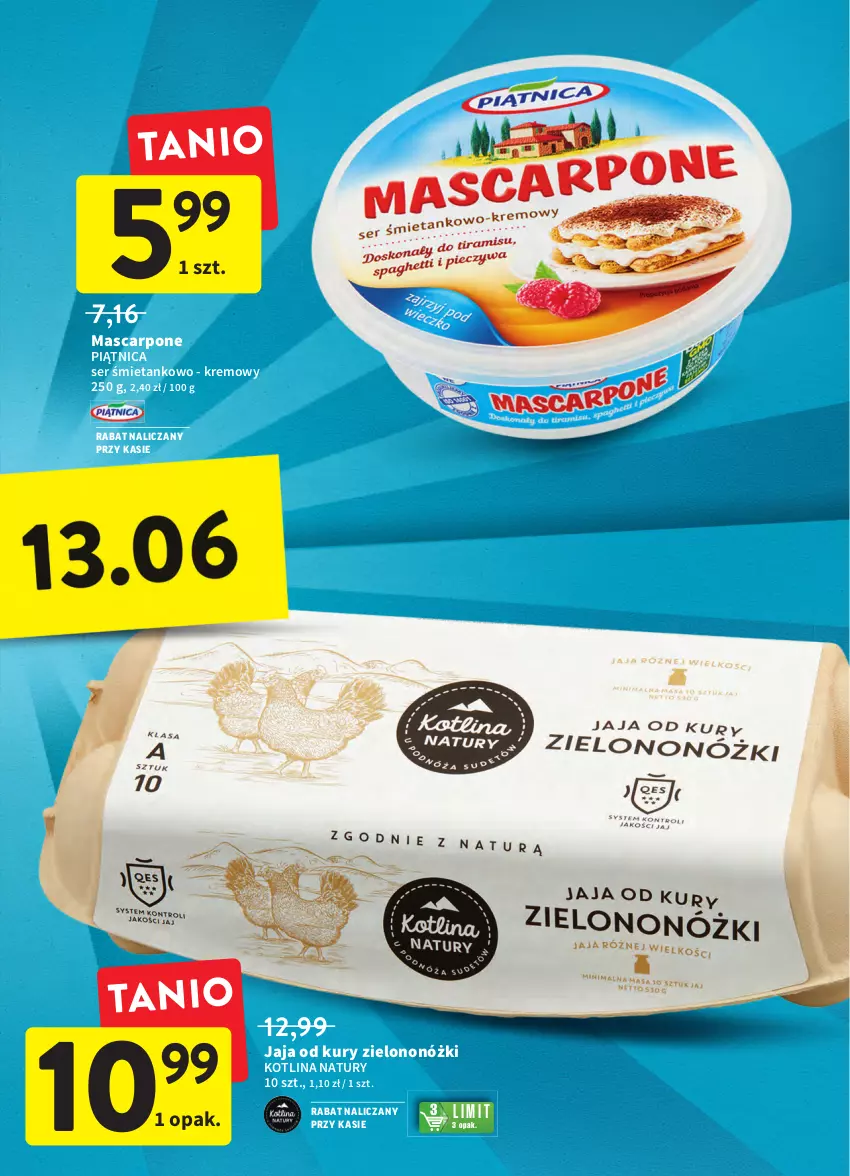 Gazetka promocyjna Intermarche - Okazjobranie - ważna 09.06 do 13.06.2022 - strona 39 - produkty: Jaja, Kotlin, Mascarpone, Piątnica, Ser