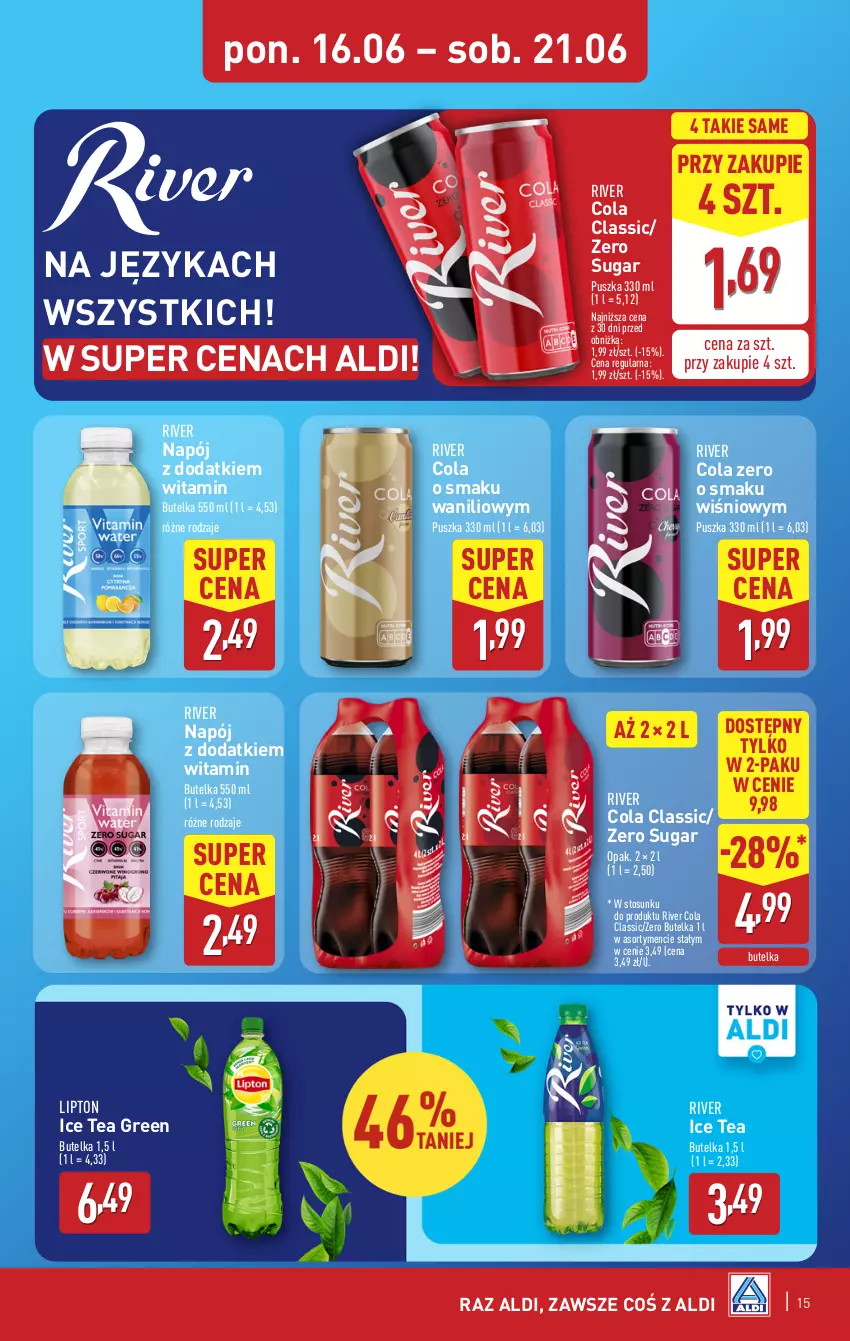 Gazetka promocyjna Aldi - Pełna oferta - ważna 16.06 do 21.06.2025 - strona 15 - produkty: Ice tea, Lipton, Napój
