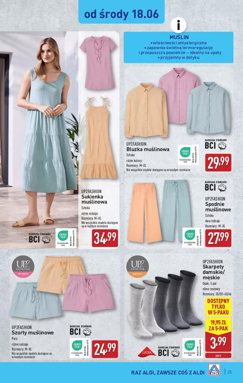 Gazetka promocyjna Aldi - Pełna oferta - ważna 16.06 do 21.06.2025 - strona 25 - produkty: Fa, Karp, Spodnie, Sukienka, Szorty