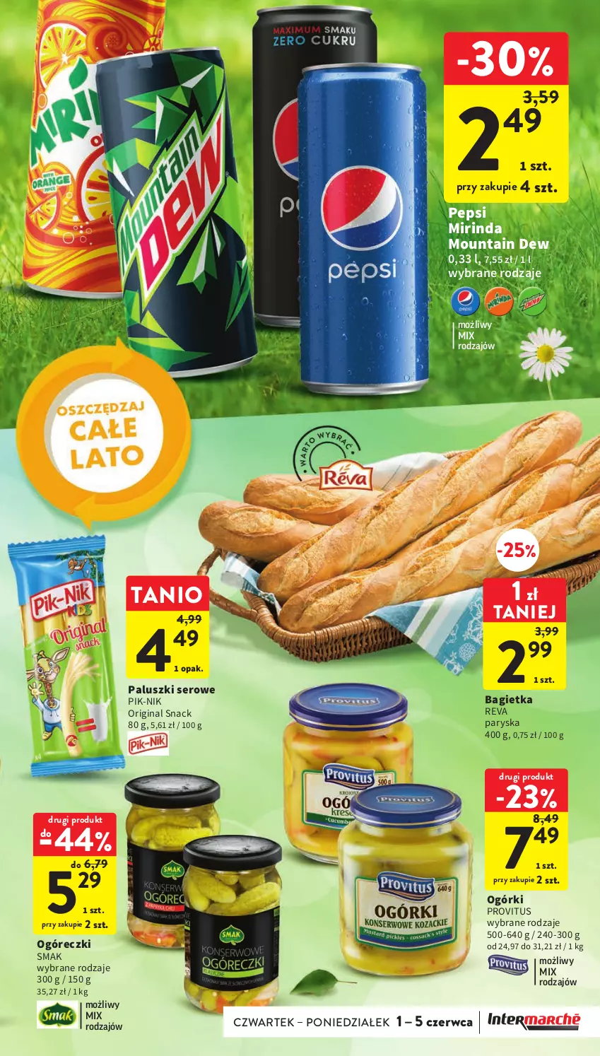 Gazetka promocyjna Intermarche - Gazetka Intermarche - ważna 01.06 do 05.06.2023 - strona 15 - produkty: Bagietka, Gin, Mirinda, Pepsi, Ser