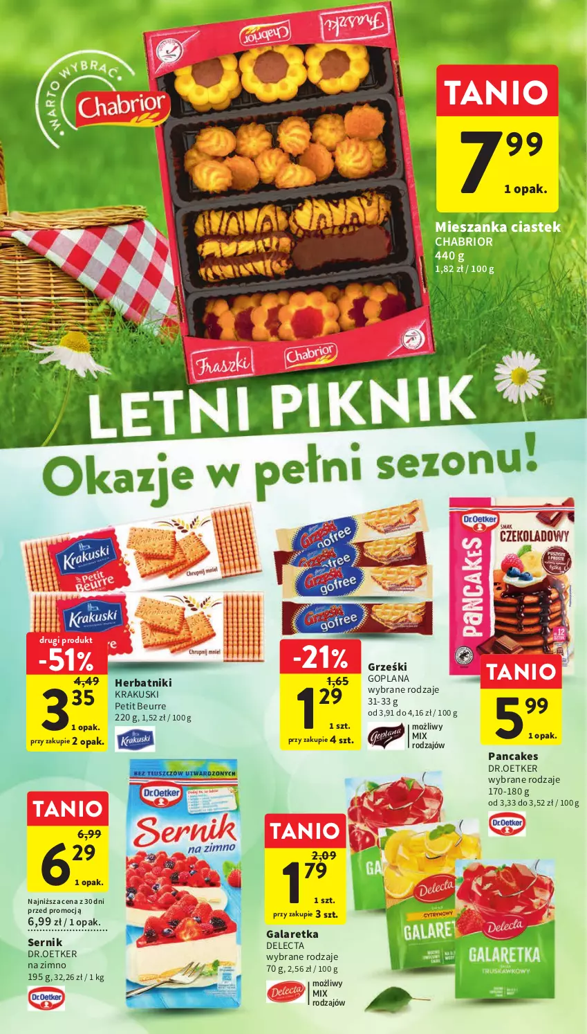 Gazetka promocyjna Intermarche - Gazetka Intermarche - ważna 01.06 do 05.06.2023 - strona 18 - produkty: Chabrior, Delecta, Gala, Galaretka, Goplana, Grześki, Herbatniki, Krakus, Krakuski, LANA, Ser, Stek